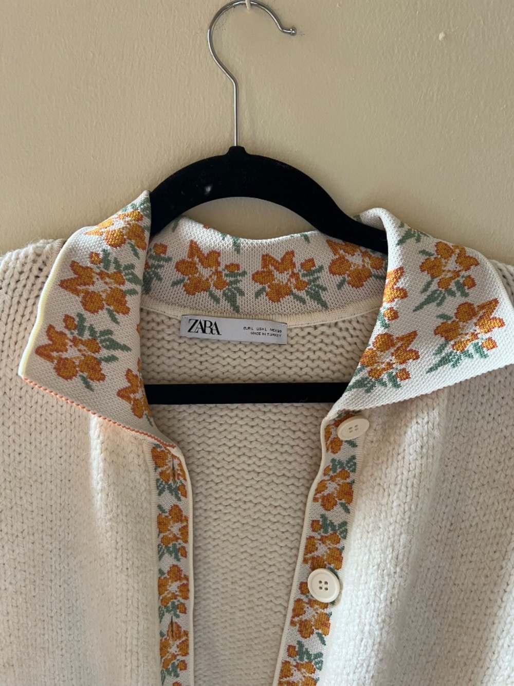 Zara Floral Detail Top and Sweater Set - Picture 3 of 8